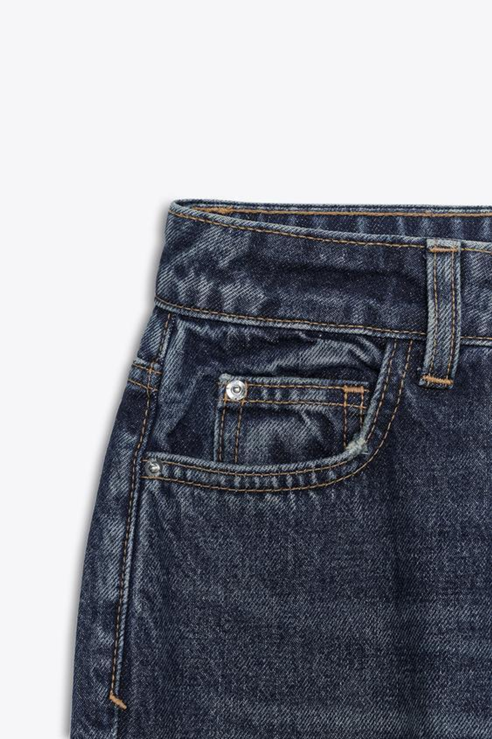 ZARA ДЖИНСЫ Z.05 MOM FIT RIGID С ВЫСОКОЙ ПОСАДКОЙ, СИНИЙ