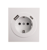 Розетка с заземлением с 2 USB  KRANZ KR-78-0704-4