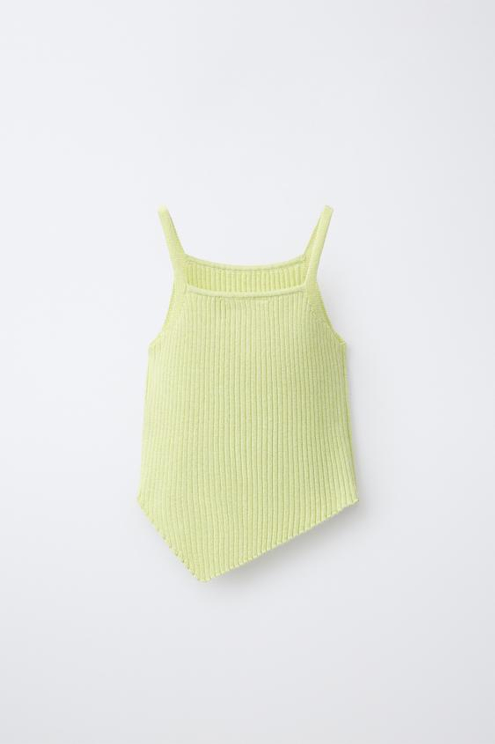 ZARA АСИММЕТРИЧНЫЙ ТОП BRILO, ЛАЙМОВЫЙ