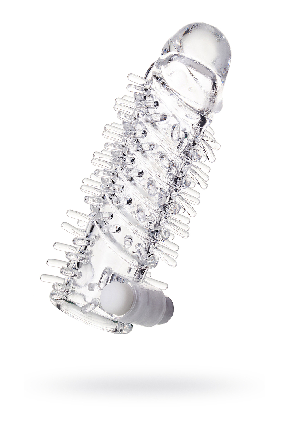 Насадка на пенис с вибропулей Toyfa прозрачная 13,4 см