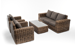 "Палермо" лаунж-зона из искусственного ротанга, цвет соломенный