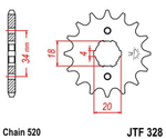 Звезда ведущая 520 на 13 зубьев, бренд: JTF328.13 (162-163FML, 165, 166, 169FMM, 172FMM, 174MN)