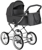 Детская коляска Roan Bass Next Classic d14 3 в 1 с автокреслом Avionaut Silver Black RCL253/1 Steel Grey