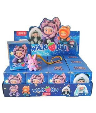 Брелок сюрприз Вакуку с ушками в синей коробочке в ассорт. 4см