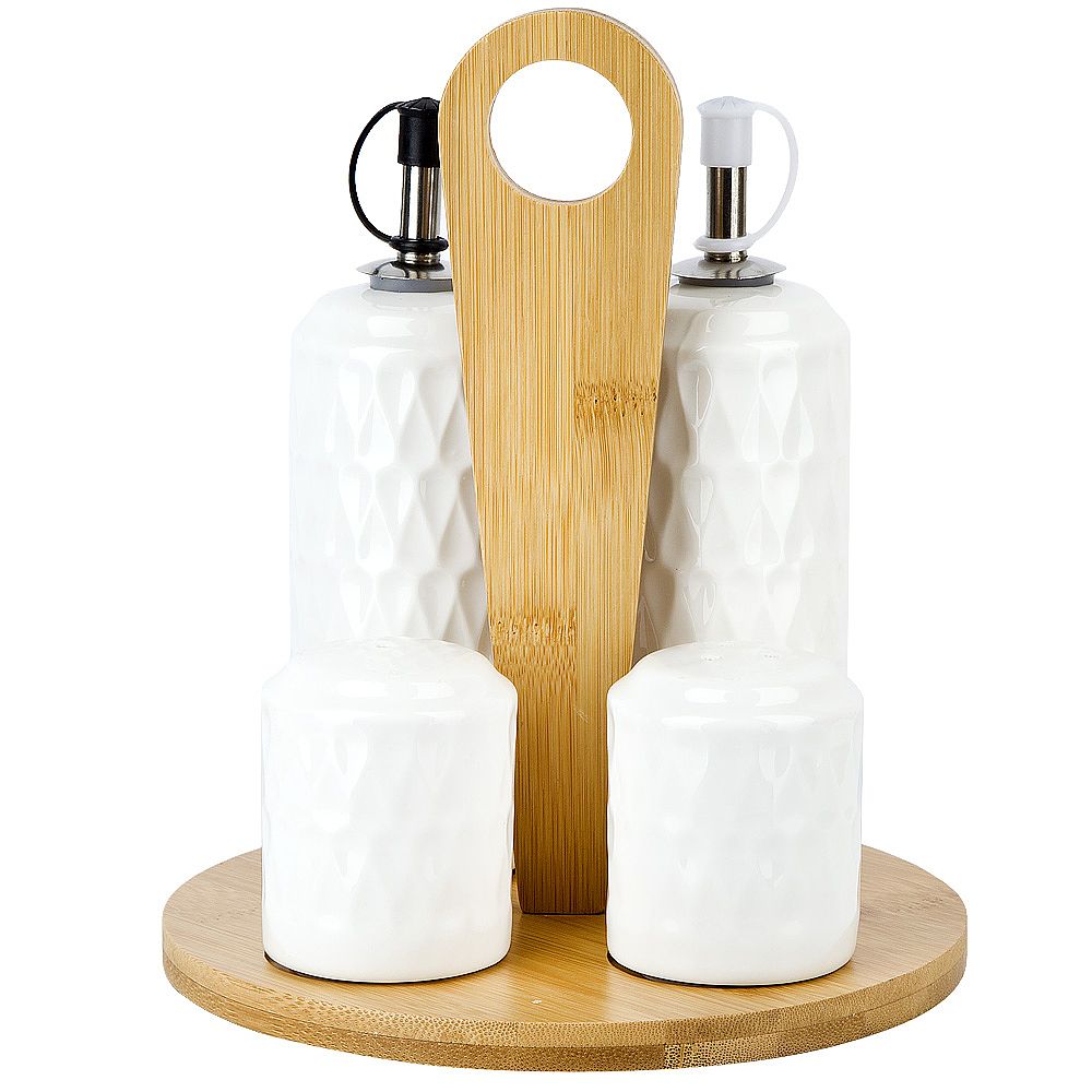 Набор для специй солонка/ перечница/ 2 бутылки для масла " " 17,5*17,5*20см. v=200мл.