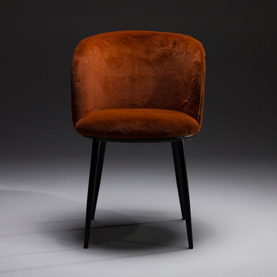 Обеденный стул Gerta терракотовый нежный мех