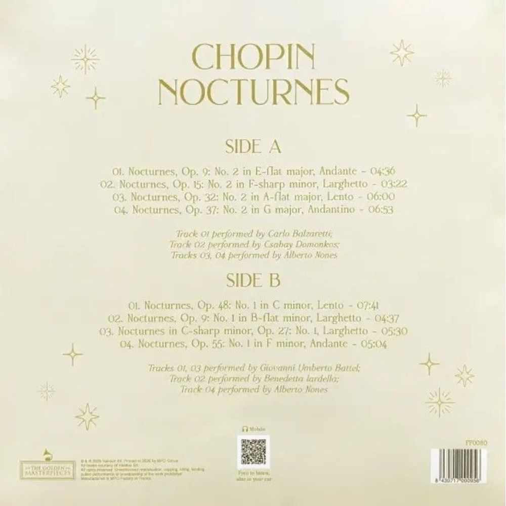 Various Artists - Chopin: Nocturnes (LP). Фридерик Шопен. Новая запечатанная виниловая пластинка + ПОДАРОК