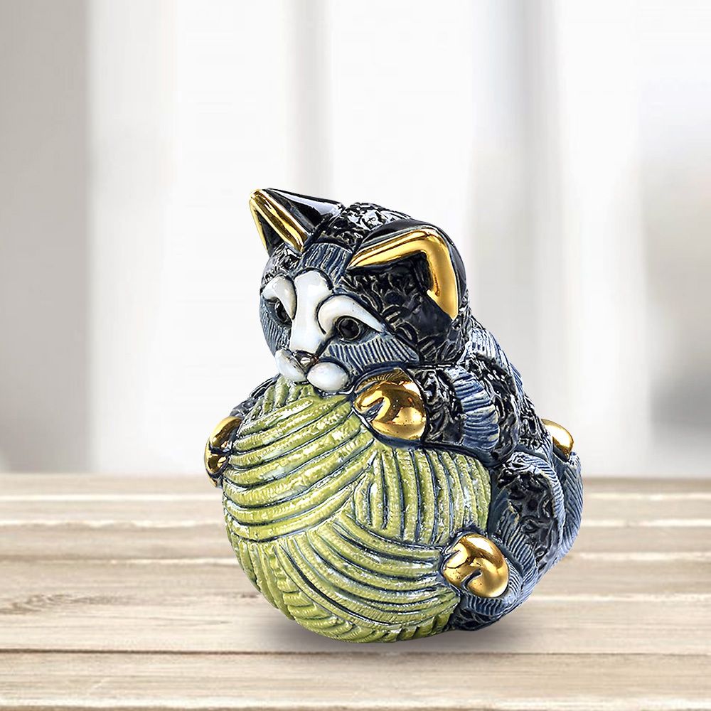 De Rosa Rinconada Статуэтка Полосатый Котенок с клубком