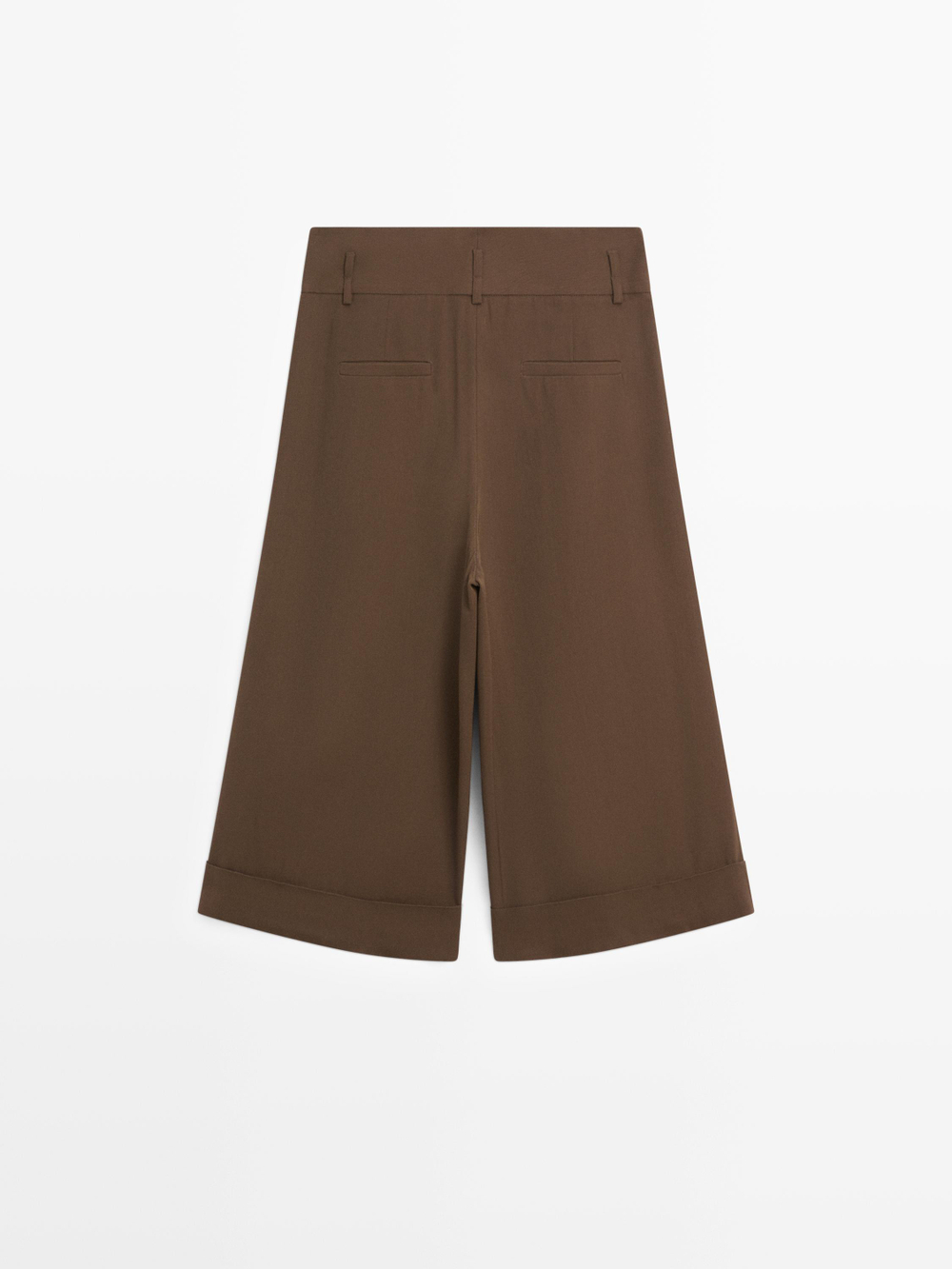 Massimo Dutti Длинные бермуды с подвернутыми штанинами, зеленый