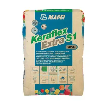 Мапеи Keraflex Extra S1 Grey эластичный клей на цементной основе Серый 25кг