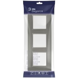 Рамка для розеток и выключателей ЭРА Elegance 14-5013-16 Classic, на 3 поста, титан