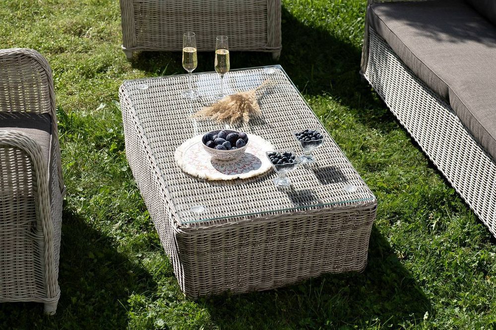 "Гляссе" лаунж-зона из искусственного ротанга, цвет бежевый