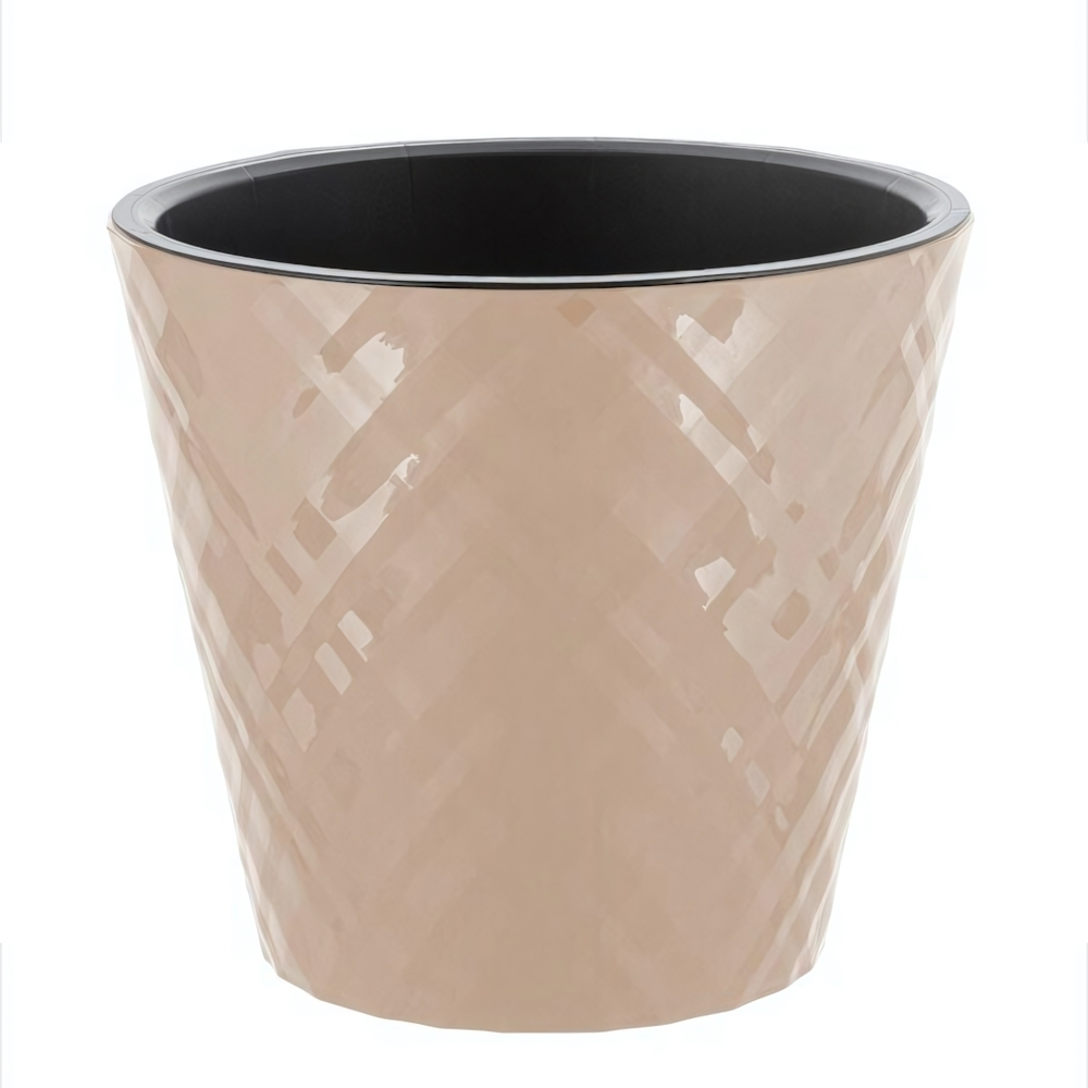 Горшок для цветов InGreen Manhattan D230мм, 5 л c дренажной вставкой, молочный шоколад