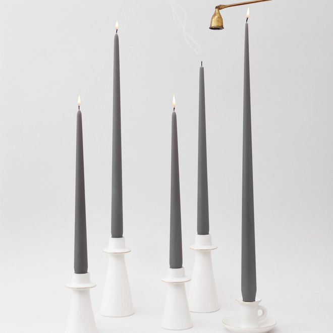 Свеча классическая 40 см, темно-серый