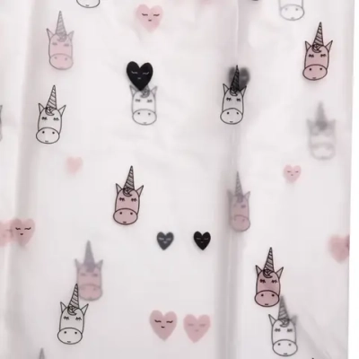 Дождевик-плащ 120 Мкрн 115*65см «Единороги» с капюшоном и завязками, на кнопках, р-р M ДоброСад