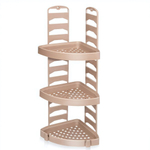 Полка угловая для ванной комнаты 3 полки + 2 крючка цвет в ассортименте