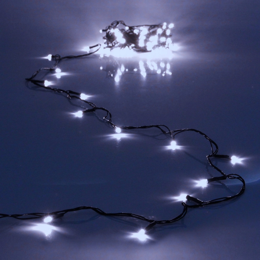 Гирлянда для дома 13м 152 лампы LED зеленый.пров.,8 реж, IP-20, Белый (возможность соединения)