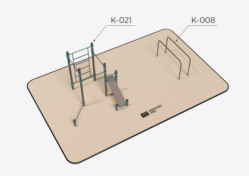 Воркаут площадка №1 (9,5 х 6 м)