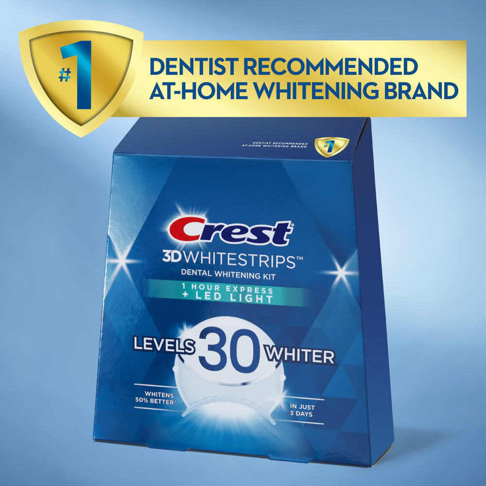 Отбеливающие полоски для зубов Crest 3D Whitestrips 1-Hour Express LED Light (Уценка)