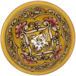 Чайный набор 9 предметов Qora galam (блюдо, чайник, пиала 6шт) Риштанская керамика