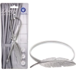 Подхват для штор на магните «Перо серебро» 11см S1738