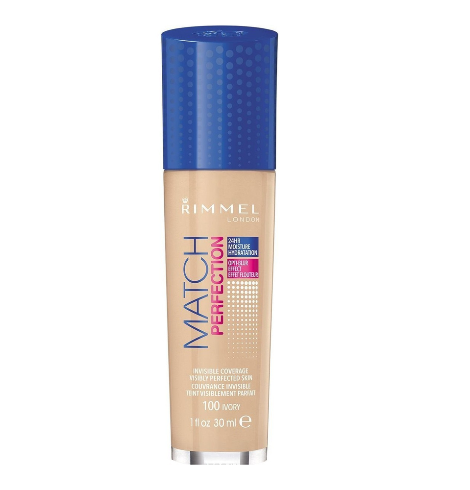 Rimmel Крем тональный Match Perfection Foundation, тон №100, Ivory, 30 мл