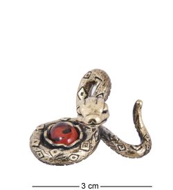 Народные промыслы AM-3984 Фигурка «Змея Гадюка» (латунь, янтарь)