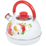 Чайник сталь, эмал, 3.5 л, свист, подв ручк, Рубин, бел,сл кость, TMM04/35/03/05/08/24 04/02/29
