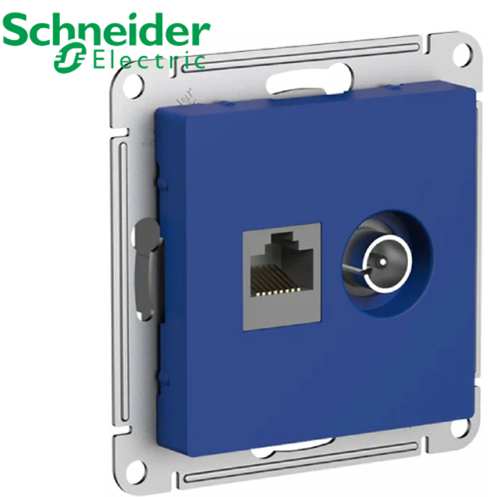 Розетка компьютерная + TV (аквамарин) AtlasDesign Schneider ATN001189