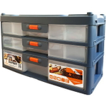 Сет для мелочей 3 секции «Expert» серо-свинцовый/оранжевый, 31*15*19,5см