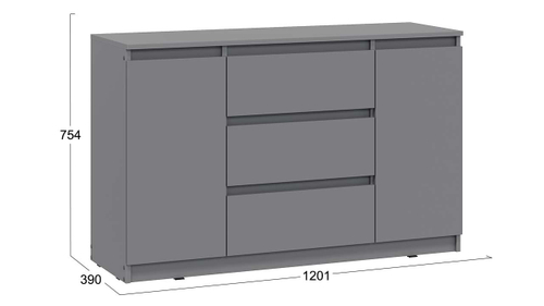 Комод «Денвер» (3 ящика двухстворчатый) Исп.2