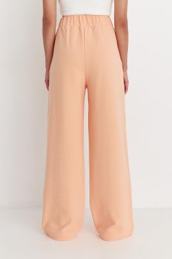 Брюки прямого кроя из рифленого хлопка цвета персик