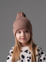 Шапка вязаная-резинка хлопковая (Кофейный) КЭП