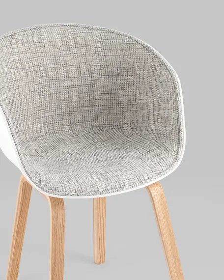 Стул Hey Soft, белый с серой обивкой