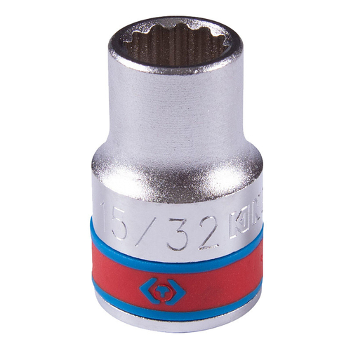 KING TONY (433015S) Головка торцевая стандартная двенадцатигранная 1/2", дюймовая 15/32"