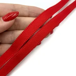 Резинка бретелечная красная 10 мм (цв. 100), 612/10