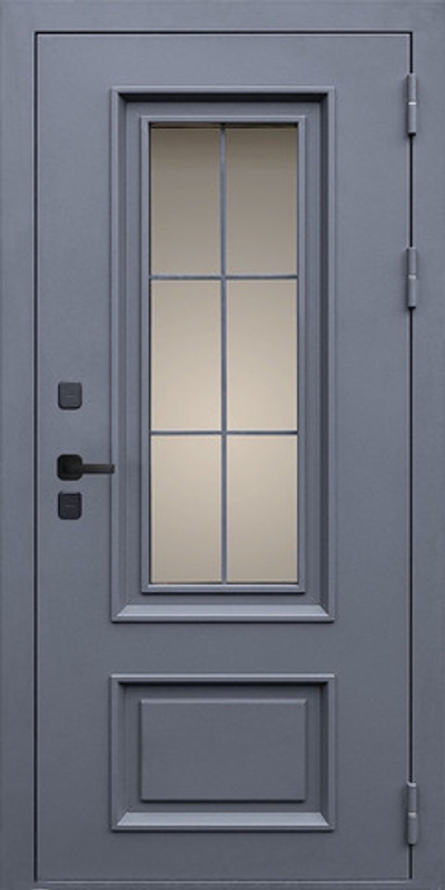 Входная дверь с терморазрывом с окном и английской решеткой - 1080