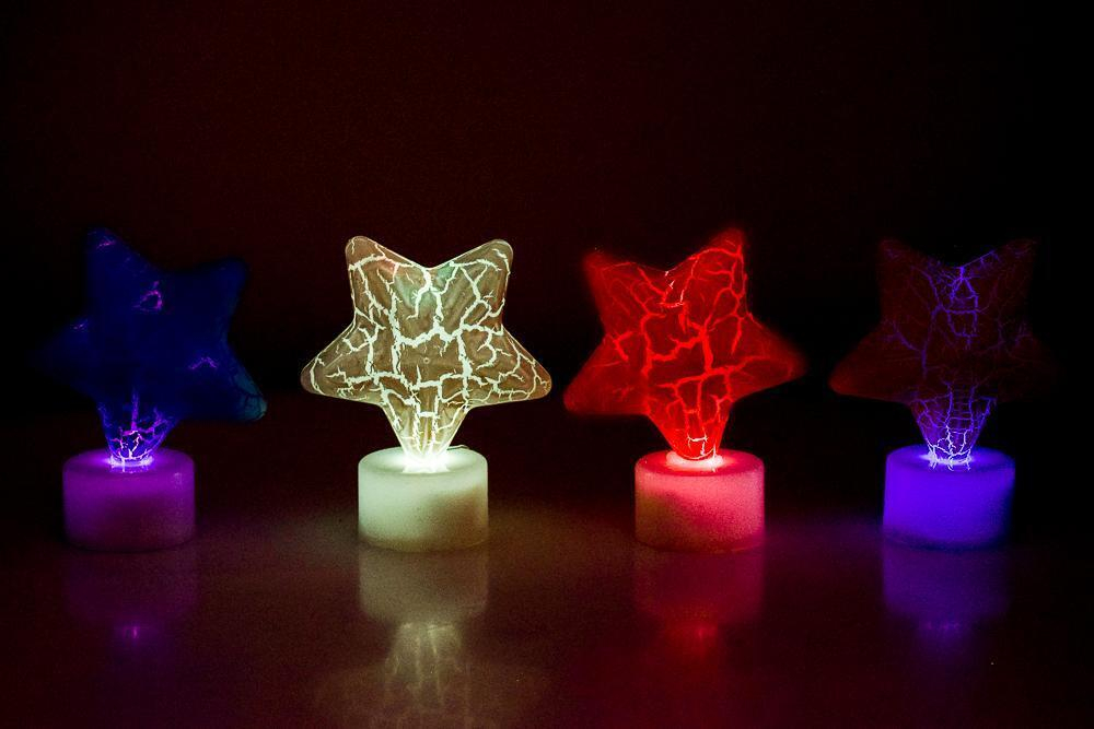 Ночник Звездочка 9см 4 цвета микс кор