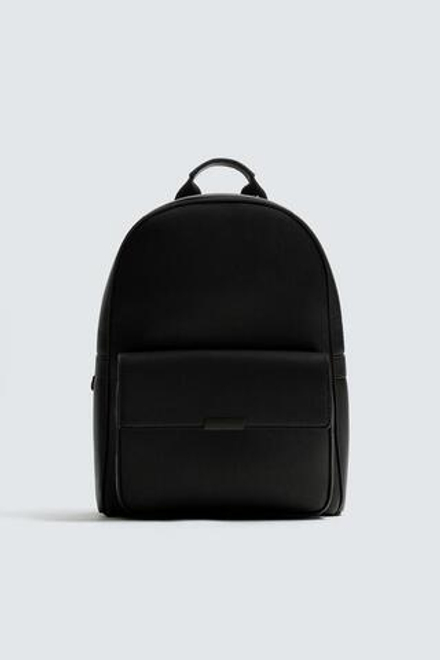 ZARA РЮКЗАК С ТИСНЕНИЕМ, ЧЕРНЫЙ