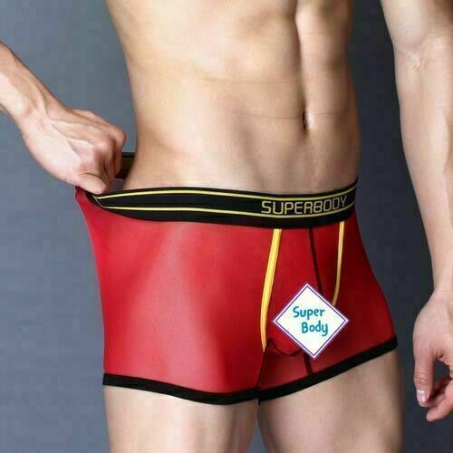 Мужские трусы боксеры Superbody Red Transparent