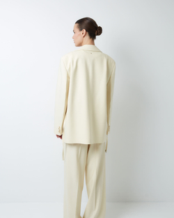 Жакет на пояске из шерсти белый шоколад