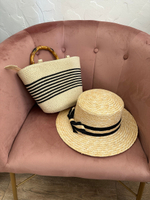 Канотье солома с соломенно-репсовой лентой