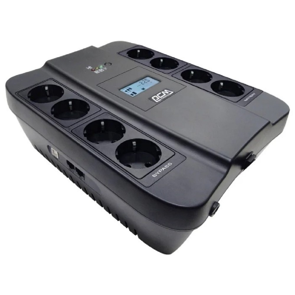 PowerCom Spider SPD-900U LCD ИБП {Line-Interactive, 900VA / 540W, 8xEURO: 4 с резервным питанием, 4 с фильтрацией, USB} (1168465)