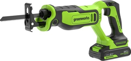 Пила сабельная аккумуляторная GREENWORKS GPT-BLRS-1 24V, АКБ 2Ач и ЗУ 1200607CUA