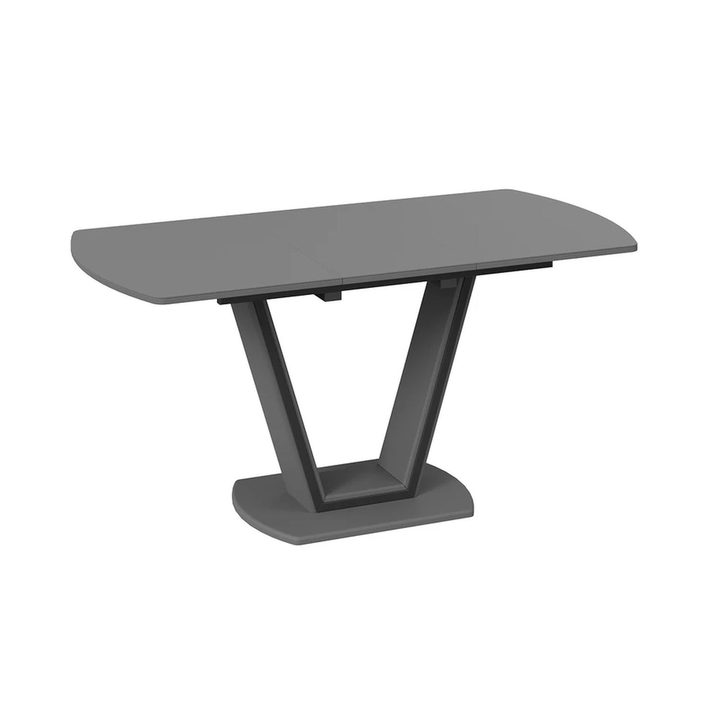 Стол кухонный обеденный раздвижной Серый Софт/Стекло Матовое Серое, Дели Тип 2, 120х80х77 см