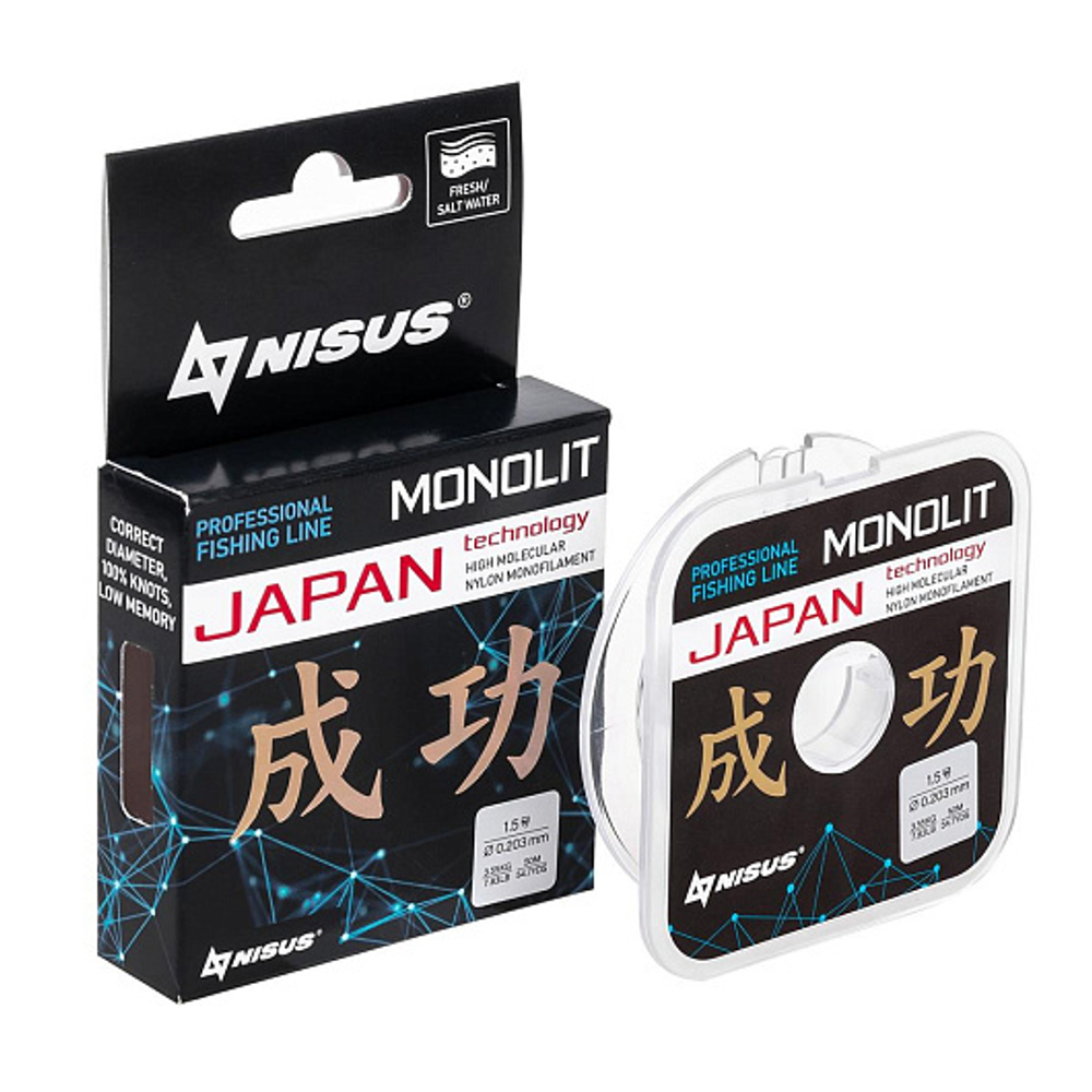 Леска MONOLIT 0,203mm/50m Nylon Transparent (N-MO-0.203-50) Nisus