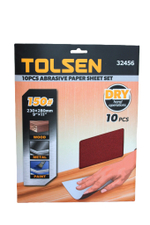 Шлифлист на бумажной основе TOLSEN P150 оксид алюминия 230х280мм 10шт. 32456