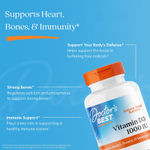 Doctor's Best, витамин D3, 25 мкг (1000 МЕ), 180 капсул
