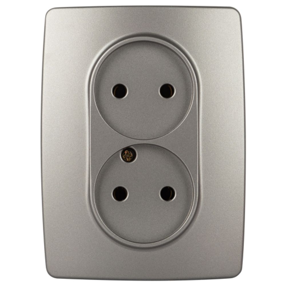 Розетка ЭРА Серия 12 12-2107-16 , 2X2P, 16А-250В, титан