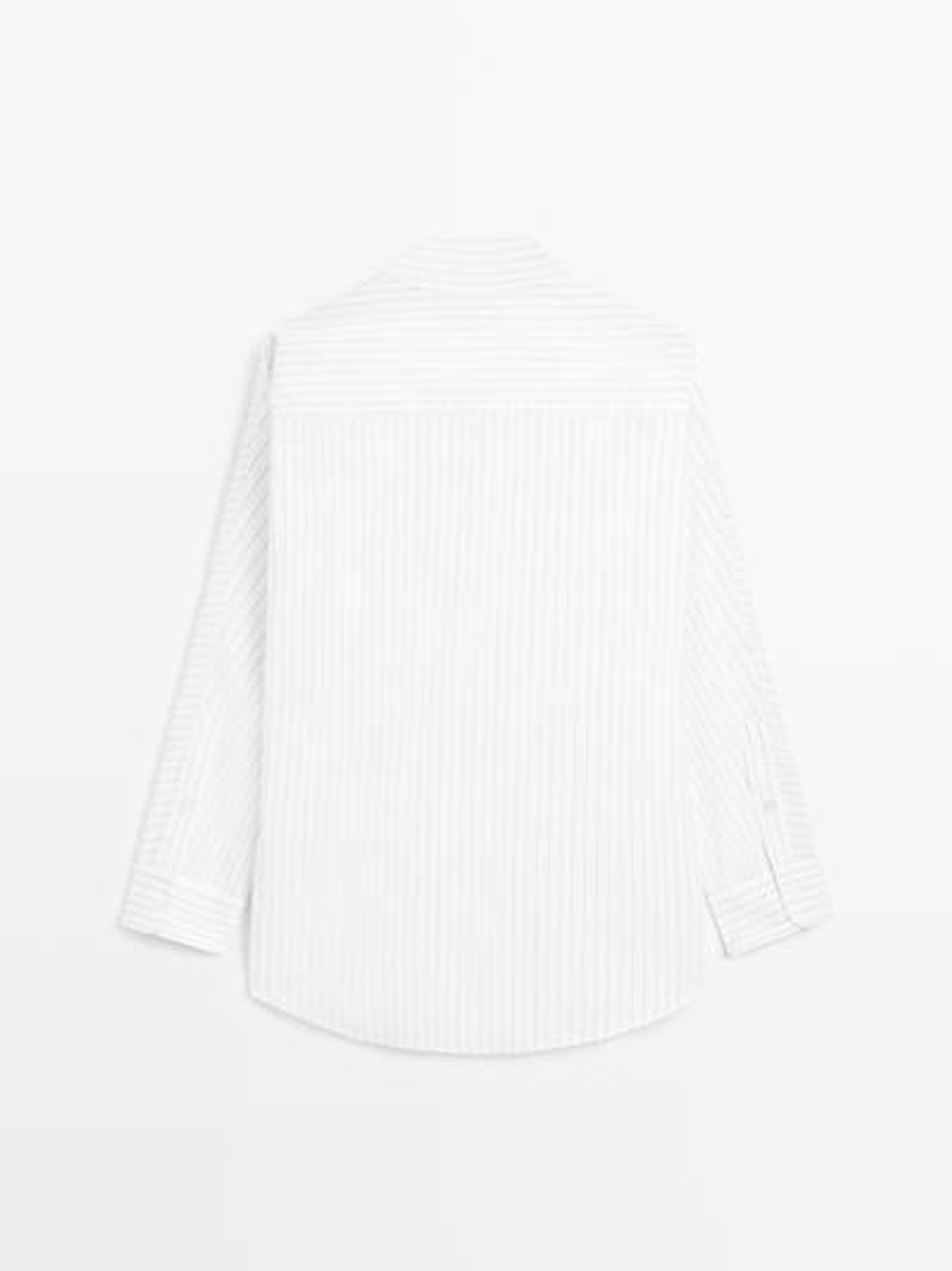 Massimo Dutti Рубашка в полоску с рукавами «летучая мышь», белый